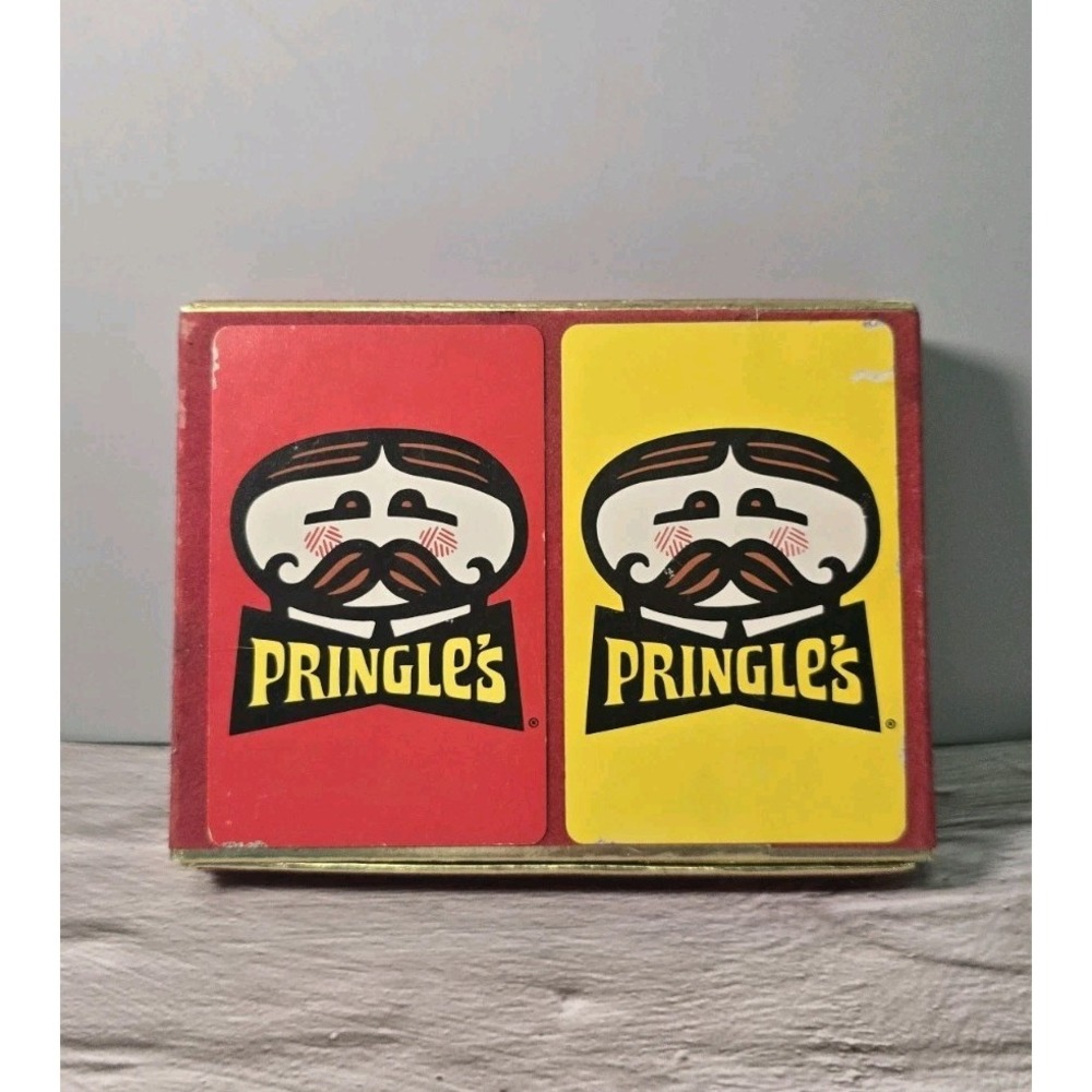 Vintage Pringle's Two Deck Red & Yellow 1970s Playing Cards In Box